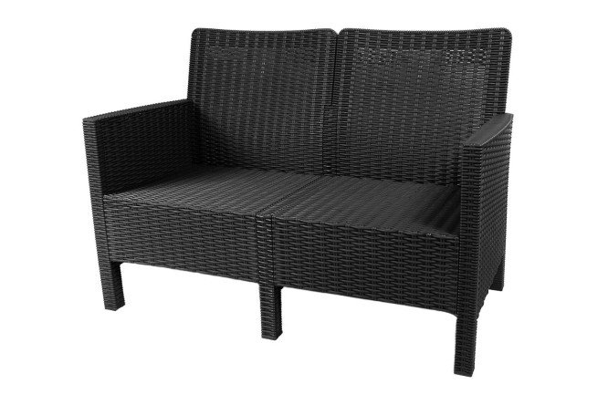 Изображение товара Диван 2-местный садовый СадКо цвет каркаса тёмно-серый, отделки тёмно-серый