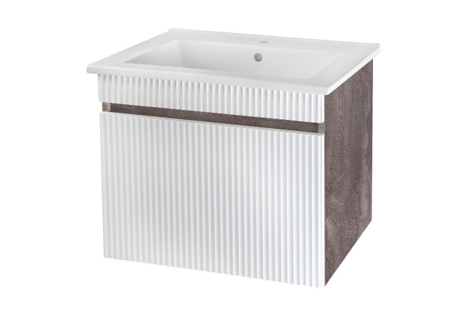 Изображение товара Подвесная тумба RUNO Модена 61,4 см белая и железный камень