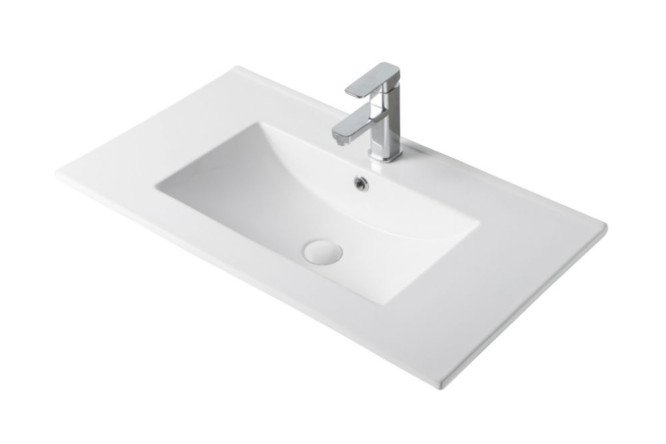 Изображение товара Встраиваемая раковина ORANGE B03-800w 81.5х17х46.5 см санфарфор белый глянцевый