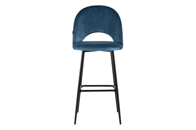 Изображение товара Стул барный Stool Group Меган 51х111х55 см, цвет обивки пыльно-синий, ножек чёрный
