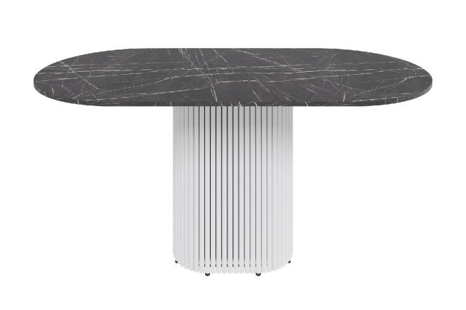 Стол GENGLASS Trubis oval с трубчатым подстольем 160х75х80 см
