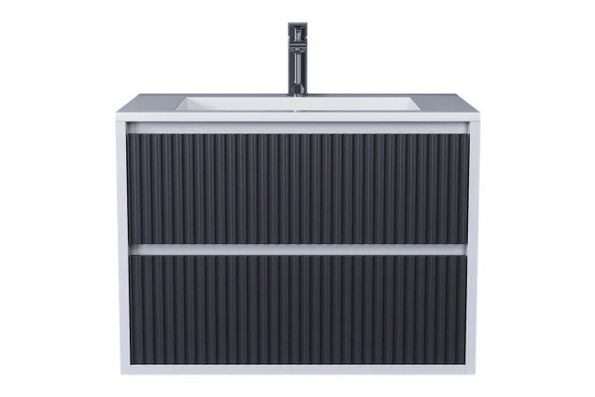 Изображение товара Тумба под раковину подвесная Next 3930205151 70 см, цвет каркаса белый, фасада графит