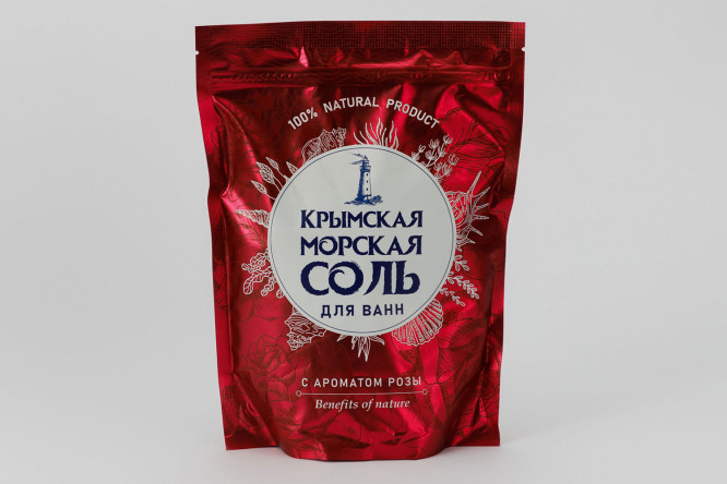 Изображение товара Морская соль для ванн 1100 г с ароматом розы для релаксации и ухода за кожей