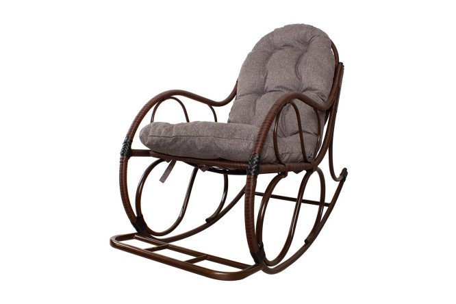 Изображение товара Кресло-качалка Элит коричневое комфортное для отдыха и чтения