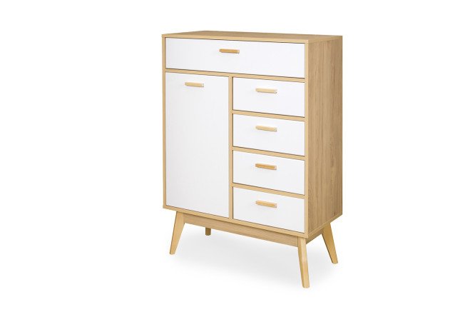 Изображение товара Комод высокий SCANDICA Хортен 80,5х119х39 см бланж дуб светлый