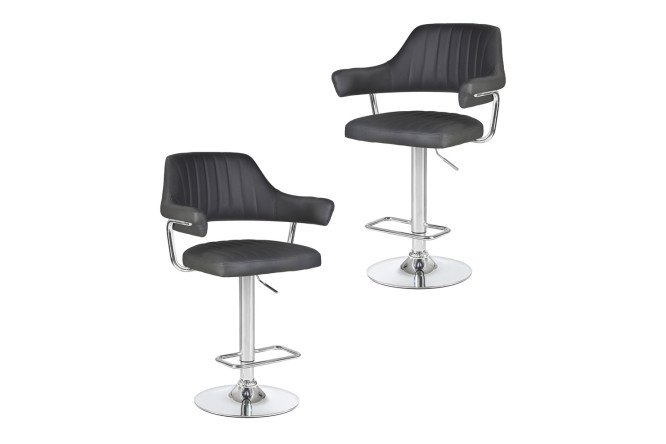 Изображение товара Комплект барных стульев DOBRIN Charly 61х99х54 см, цвет обивки серый, ножек хром