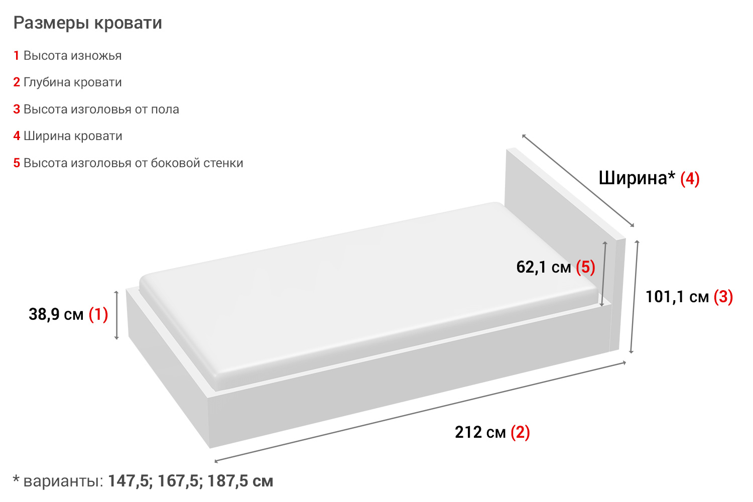 фото Кровать с подъёмным механизмом bauhaus hoff