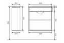 Тумба для ванной подвесная Modul 393020546 60 см, цвет каркаса белый матовый, фасада белый матовый