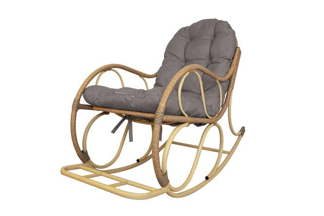 Изображение товара Кресло-качалка Элит бежевый каркас и отделка комфортная мебель