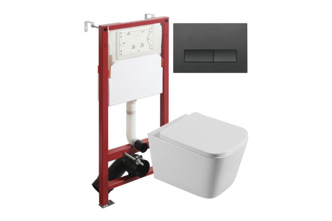 Изображение товара Унитаз с инсталляцией подвесной AGGER ATI04100+APB244