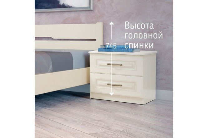 Кровать Эстери 5 цвет слоновая кость 120х200 см