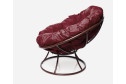 Кресло Папасан цвет каркаса коричневый, мягких элементов бордовый