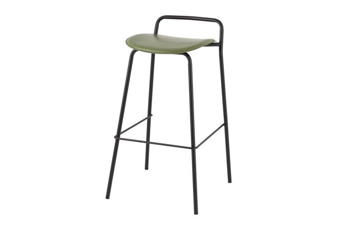 Изображение товара Барный стул Mantis 46,5х82х47 см зеленая обивка черные ножки