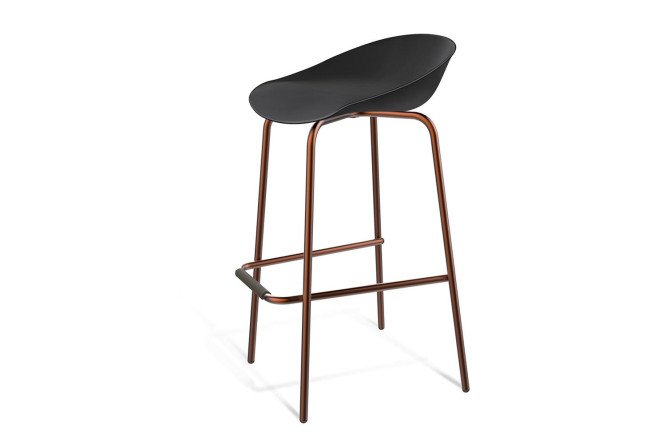 Изображение товара Стул барный SHT-ST19/S29 51х87.5х52.5 см, цвет сидушки чёрный, ножек медный металлик