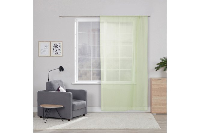 Изображение товара Тюль на ленте MITTE Emma 140х260 см, 1 шт., цвет зелёный