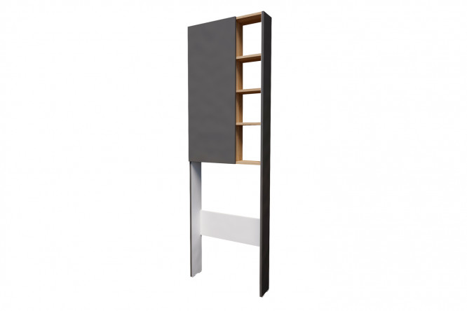 Изображение товара Шкаф 1Marka Gaula 60x190x15 см графитный для дома и офиса