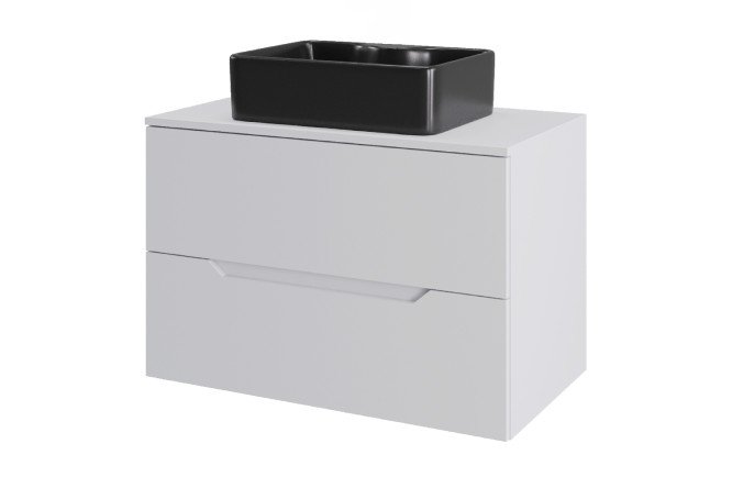 Изображение товара Тумба подвесная ORANGE Line 80 Li-80TuwMDF+B01-475MB 81 см, цвет каркаса белый, фасада белый