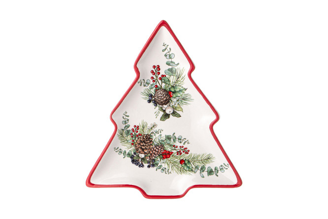 Изображение товара Тарелка в форме ёлки Celebration из керамики 23х20 см для праздников