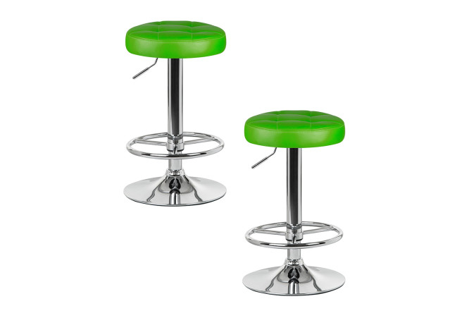 Изображение товара Набор барных табуретов DOBRIN Bruno 36х61х36 см, цвет обивки зелёный, ножек хром