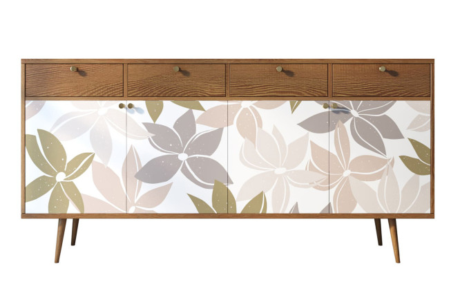 Изображение товара Комод с 4 дверками и 4 ящиками Berber коричневый современный стиль