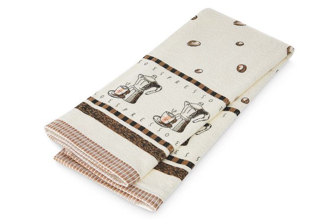 Изображение товара Кухонное полотенце Мокко 40х70 см из 100% хлопка бежевое