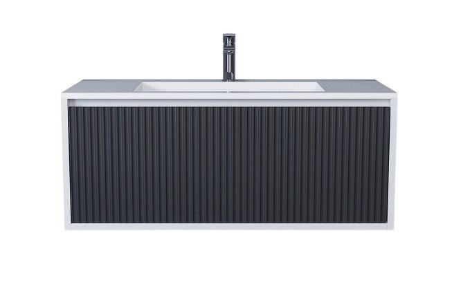 Изображение товара Тумба для ванной подвесной Next Premium 3930205170 100 см, цвет каркаса белый, фасада графит