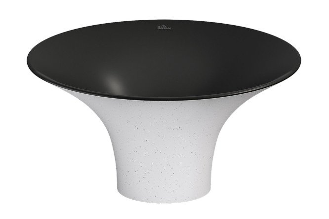 Изображение товара Накладная раковина Crepe de France 336705000 40х22х40 см фарфор черный или белый матовый