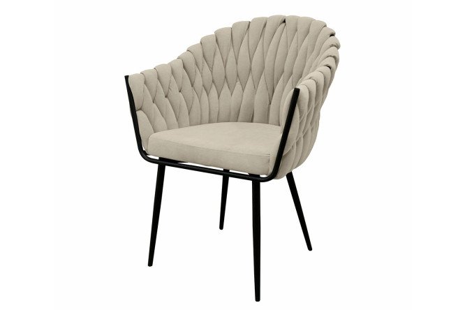 Изображение товара Стул Dublin с подлокотниками из велюра и металлическими ножками