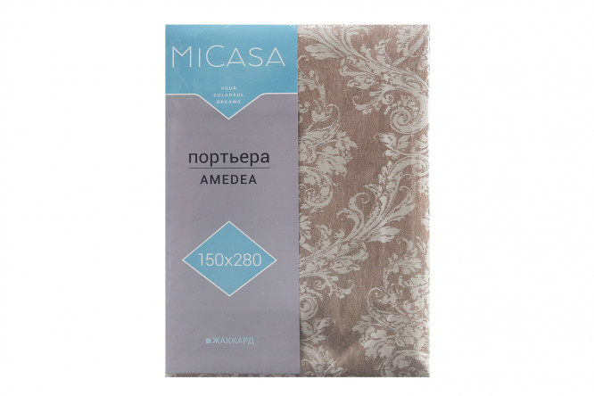 Фото 7 Штора на ленте MICASA Amedea 150х280 см, 1 шт., цвет кофейный, бежевый