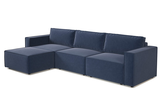 Изображение товара Модульный диван Шарм 25 327х170х70 см велюр Ультра Миднайт универсальный