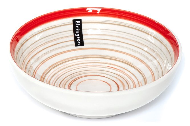 Изображение товара Глубокая керамическая тарелка 18 см Аэрограф белая красная