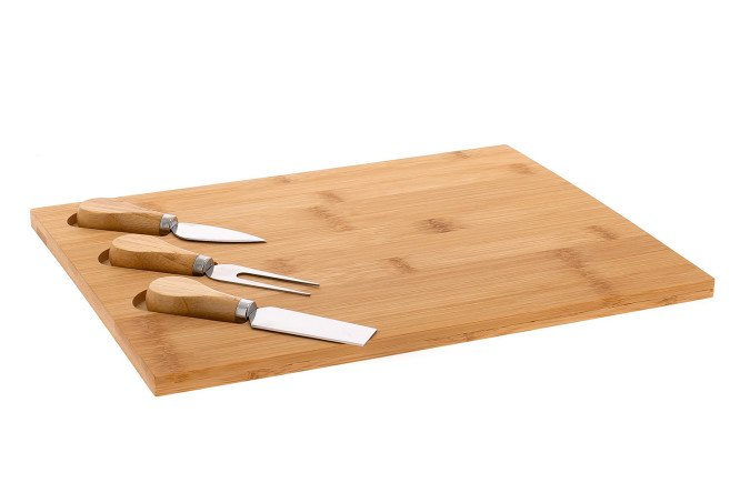 Изображение товара Набор для резки сыра из бамбука и нержавеющей стали, 4 шт.