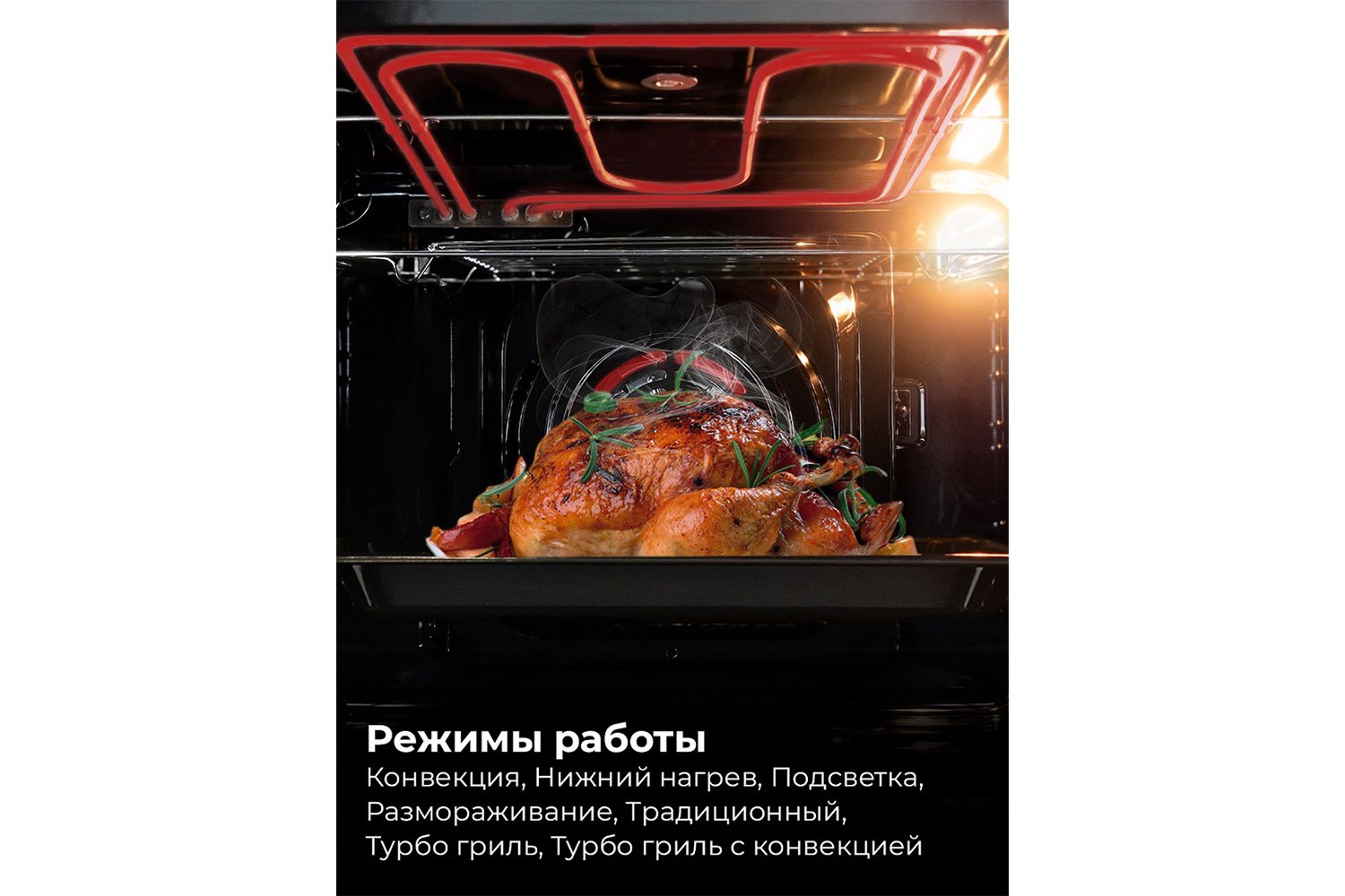 Электрический духовой шкаф LEX EDM 075 BBL, чёрный 59.5х59.5х53 см
