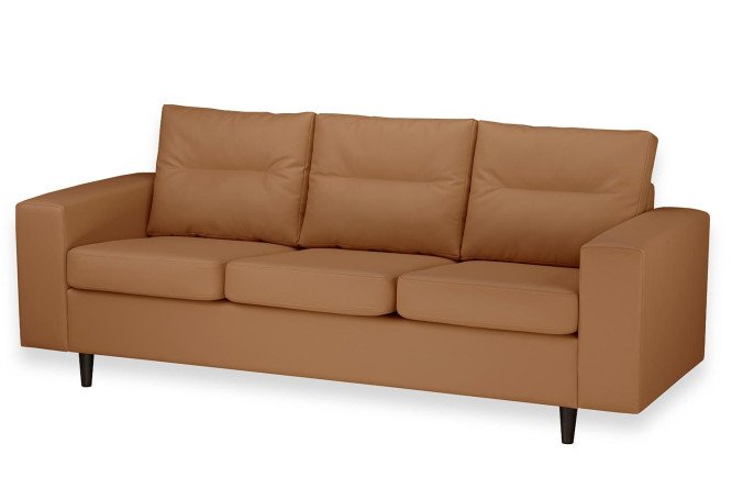 Изображение товара Диван 3-местный Бруно плюс из искусственной кожи, рыжий