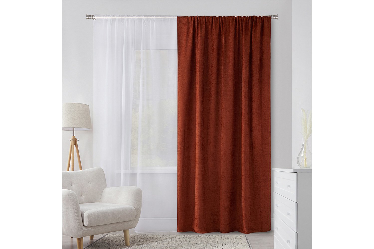 Штора на ленте MICASA Arabella 180х280 см, 1 шт., цвет охра