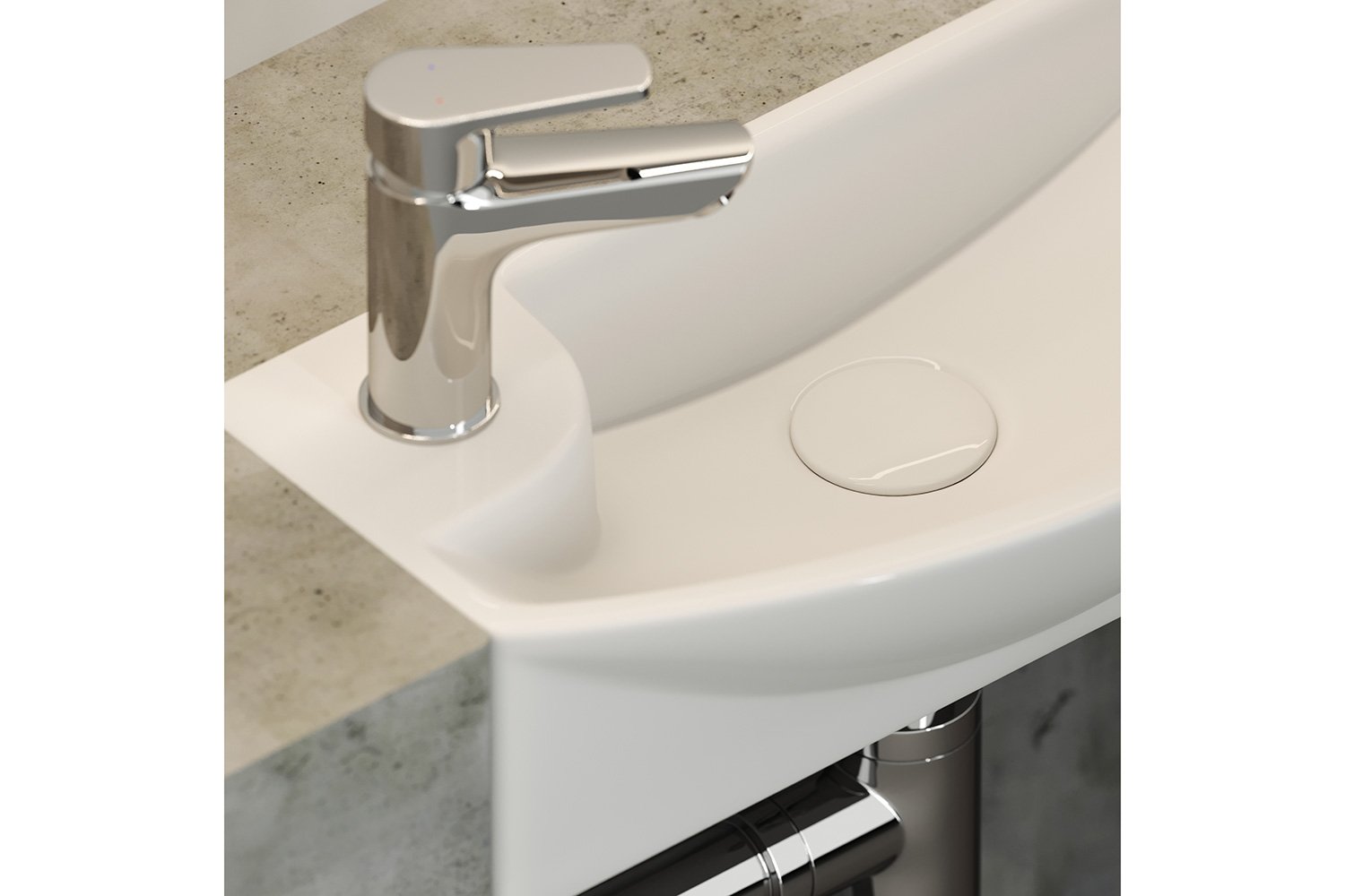 Умывальник подвесной угловой CERAMICANOVA Element CN6038R 45.5х13х22 см