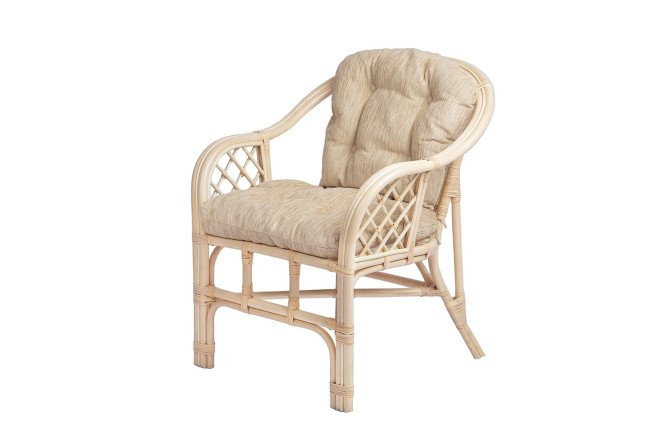 Изображение товара Кресло Маркос с натуральным каркасом и бежевыми мягкими элементами