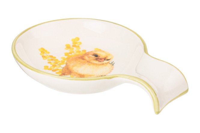 Изображение товара Подставка под ложку AGNESS Sunday белая и жёлтая керамическая