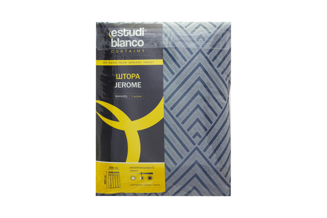 Штора ESTUDI BLANCO Jerome 200х260 см, 1 шт., цвет синий