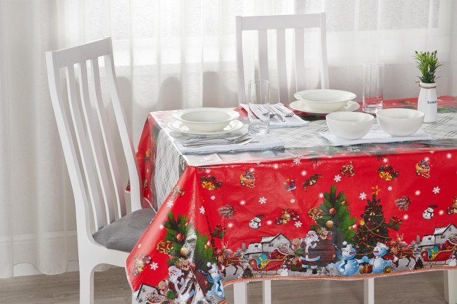 Изображение товара Скатерть Christmas 130х180 см из ПВХ для праздничных столов
