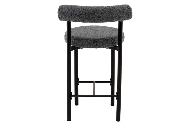 Стул полубарный Stool Group Флорео 54х90х55 см, цвет обивки тёмно-серый, ножек чёрный