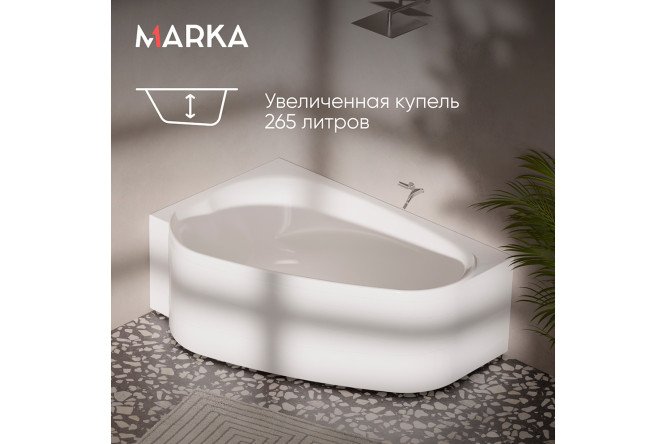 Ванна Marka One Амур (Love) L, белый 185x135 см