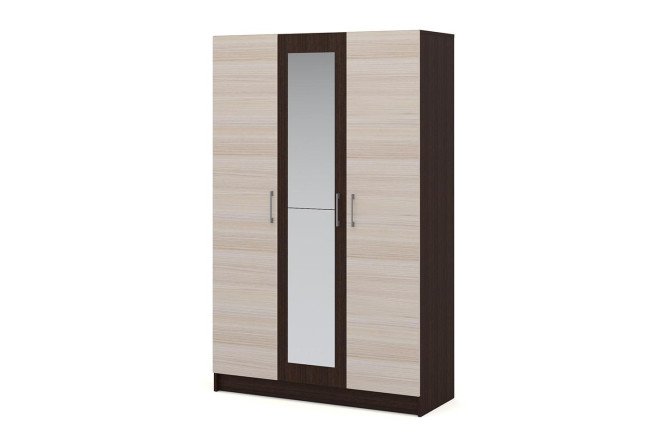 Изображение товара Шкаф 3-дверный Алёна с зеркалом - вместительный и стильный мебельный элемент