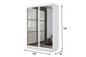 Шкаф-купе 2-дверный Slide-2 v.2 120х240х45 см, белый снег/белый профиль, с двумя зеркалами