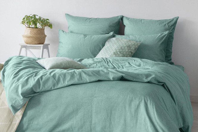Комплект постельного белья Melange Emerald 148х215 см, Семейный