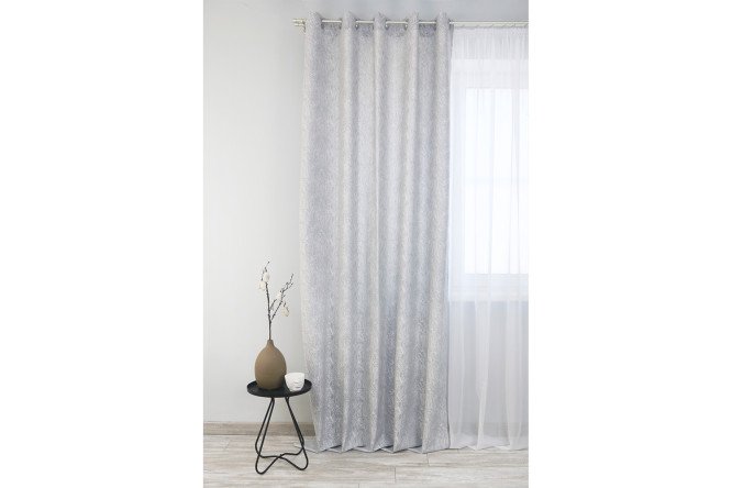 Изображение товара Штора на люверсах Сабина 160x270 см, серый цвет, легкая установка