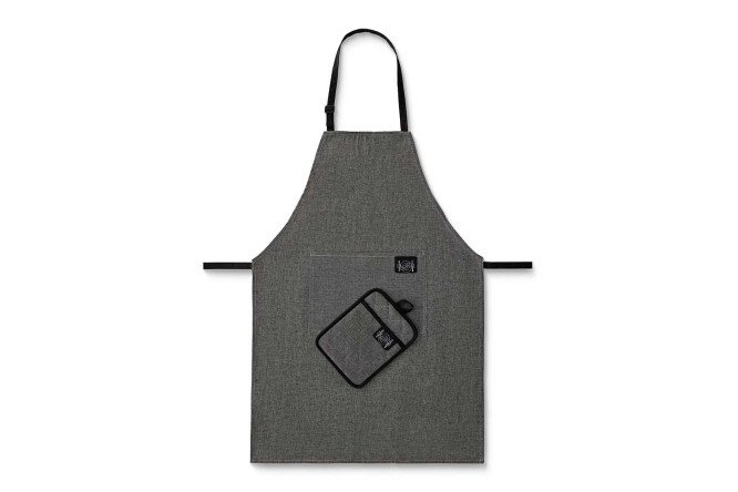 Изображение товара Кухонный набор из полиэстера и хлопка в бело-сером цвете ТР