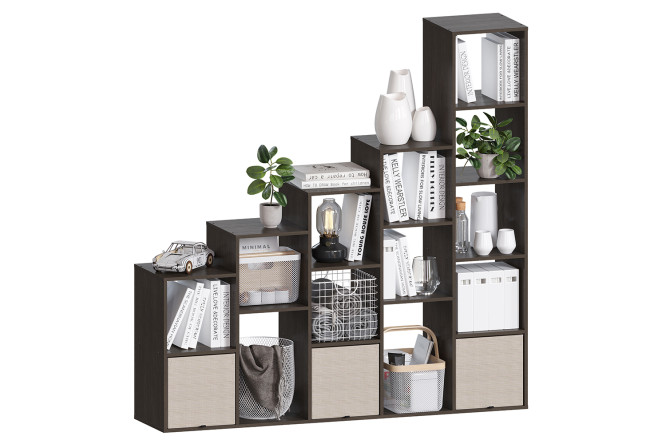 Изображение товара Стеллаж СТ Л-175В из ЛДСП цвет венге, размеры 177,8х177,6х39 см