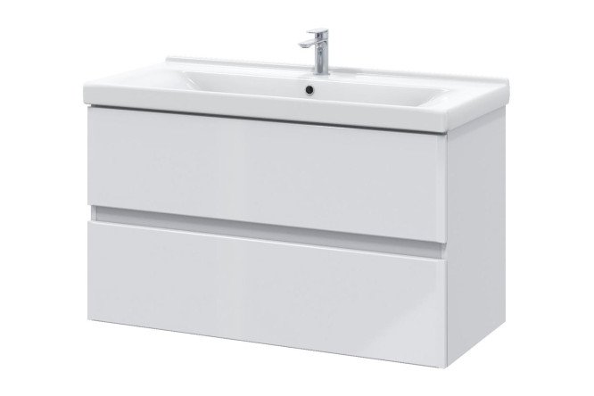 Изображение товара Подвесная тумба Sanstar Велья 101 см белый с раковиной для ванной комнаты