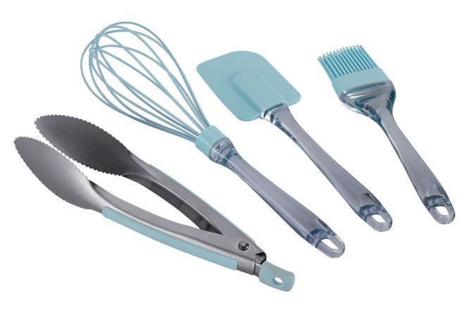 Изображение товара Набор кухонных принадлежностей REGENT Inox Silicone 4 предмета голубой